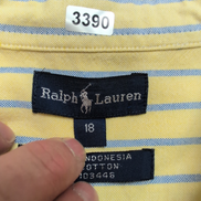 Chemise Ralph Lauren Edge Taille 18 (XL) Junior Rayures Gris Logo Marron