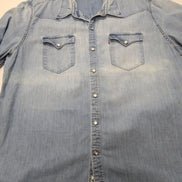 Chemise Westen Levi's Vintage Denim Bleu Clair Boutons Pressions Nacrés T. XXL