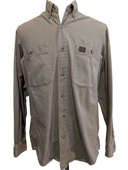 Chemise Wrangler Riggs Workwear Taille M Marron Camel Vintage