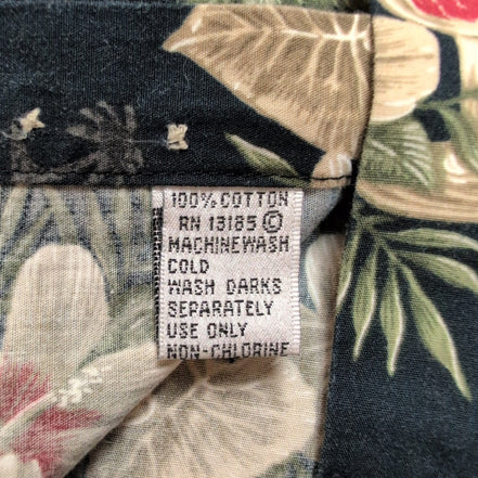 Chemise hawaïenne Pierre Cardin taille L bleu nuit cocktail 100% coton