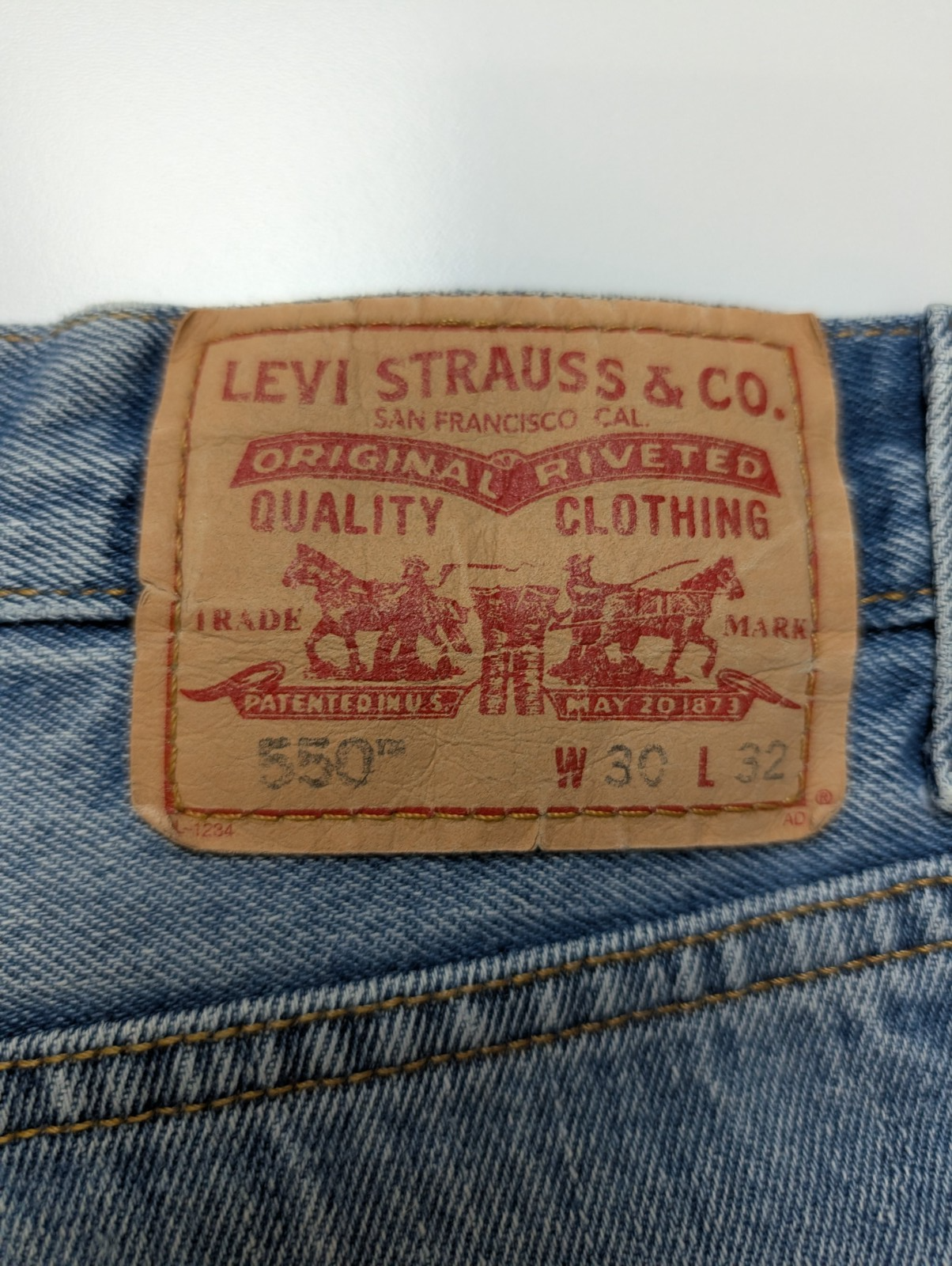Jean Levi's 550 Relaxed Fit Homme W30 L32 Bleu Clair Vintage Original Denim