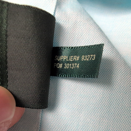 Chemise Lauren Ralph Lauren L XL Turquoise Uni Coton Poche 16.5 manches longues