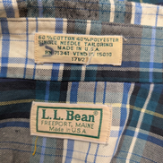Chemise manches courtes L.L. Bean bleu marine à carreaux taille XL