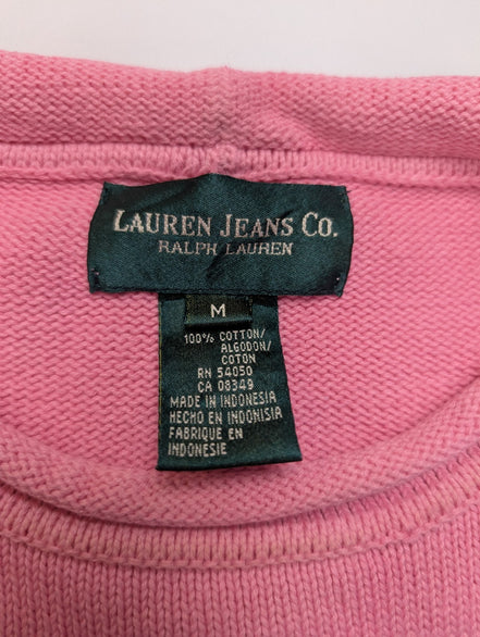 Pull femme LAUREN Ralph Lauren Jeans Co rose col roulotté coton taille M