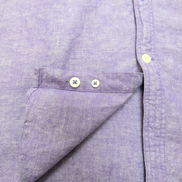 Chemise Express M Lin Coton Violet Chiné Manches Retroussables 2 Poches