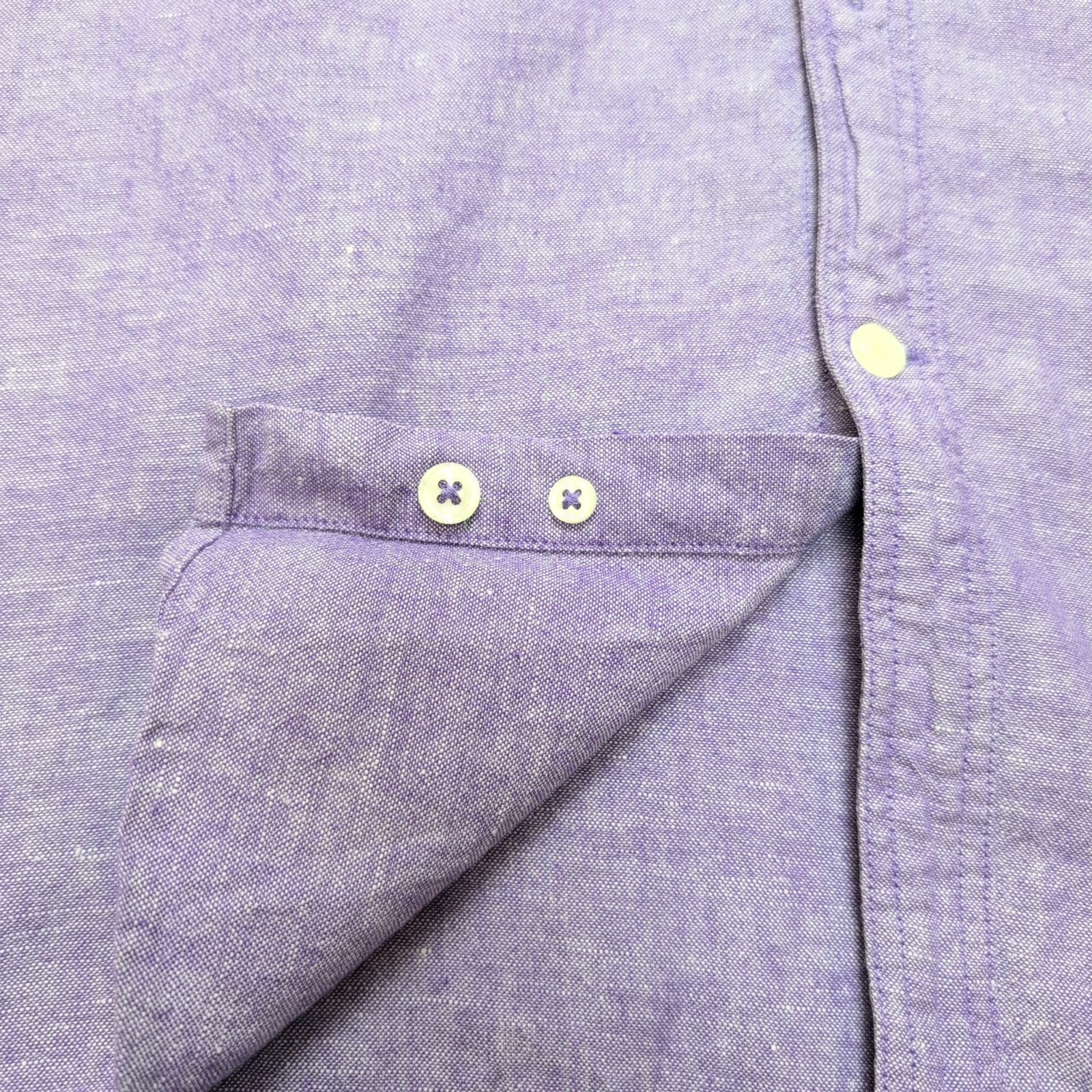 Chemise Express M Lin Coton Violet Chiné Manches Retroussables 2 Poches