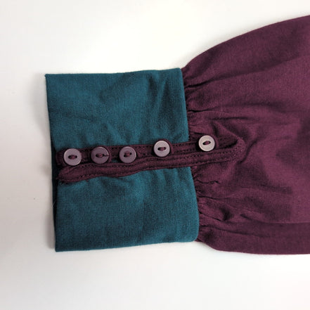 Robe Kéawa XL Verte Bordeaux Manches Longues Brodée Neuve Étiquette