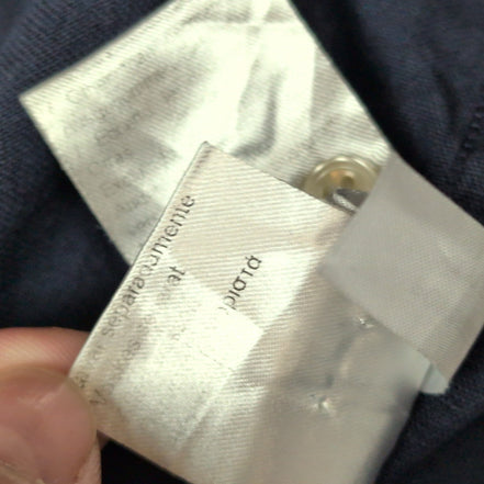 Chemise Lacoste 44 XL 100% Lin Bleu Marine Regular Fit Made in Romania