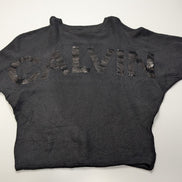 Pull Calvin Klein Jeans femme XS S noir paillettes manches chauve-souris