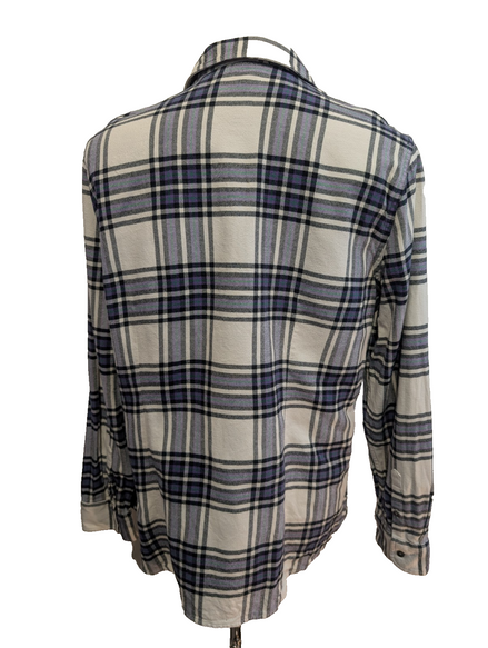 👚 CHEMISE FLANELLE FEMME CHAPS XL (TG) À CARREAUX VIOLET ZIPPÉE CASUAL