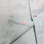 Chemise Nautica XXL/3XL Bleu Turquoise Uni Ramie (lin) Coton Manches Courtes