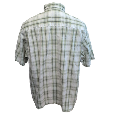 Chemise Columbia manches courtes à carreaux verts et blancs poche XL