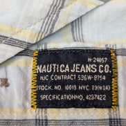 Chemise manches courtes Nautica bleu ciel à carreaux taille XL #135msch