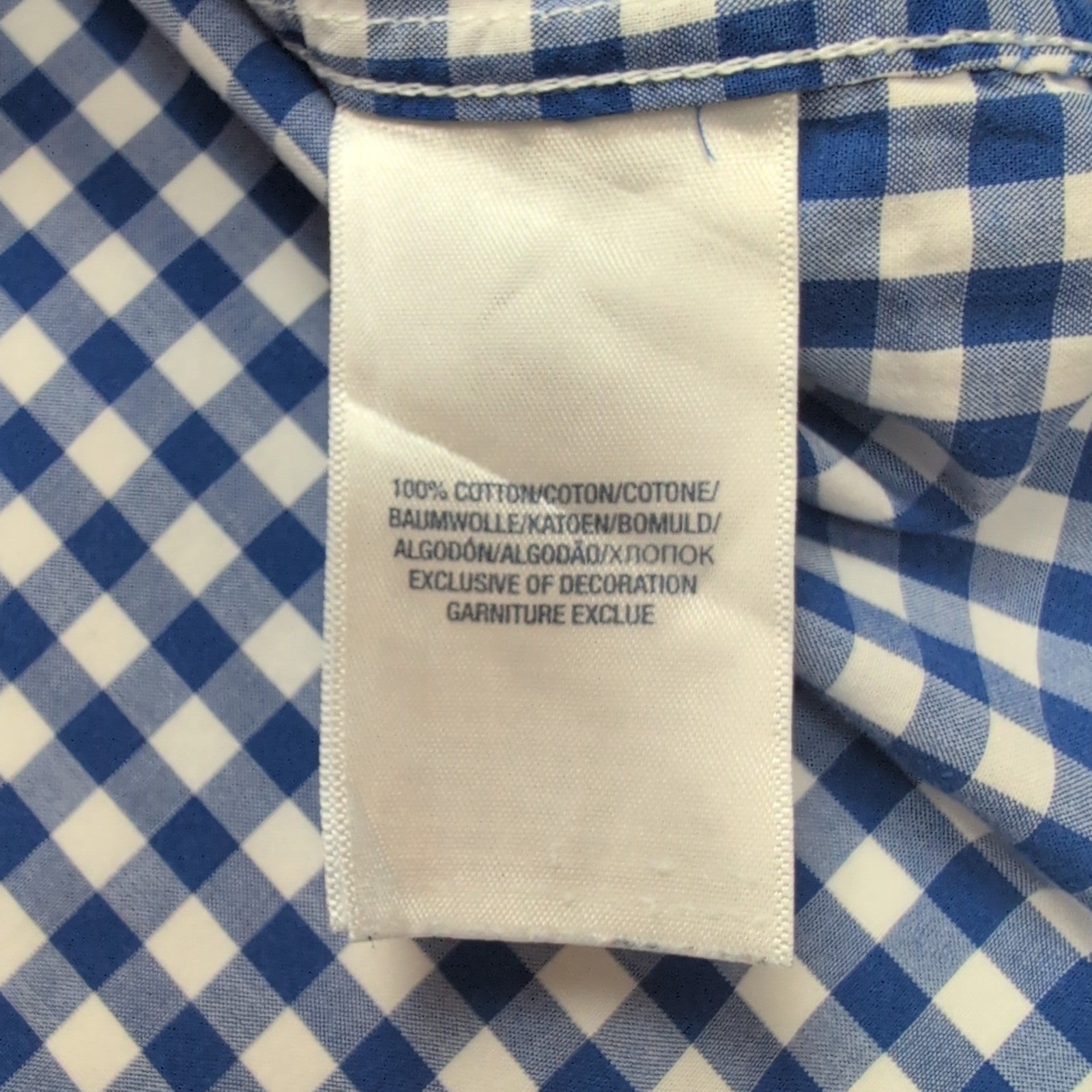 Chemise Ralph Lauren Garçon Junior XL 18/20 Carreaux Bleu Logo Rose