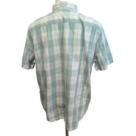 Chemise LEVI'S Homme XL Vert Pâle à Carreaux Manches Courtes Poche