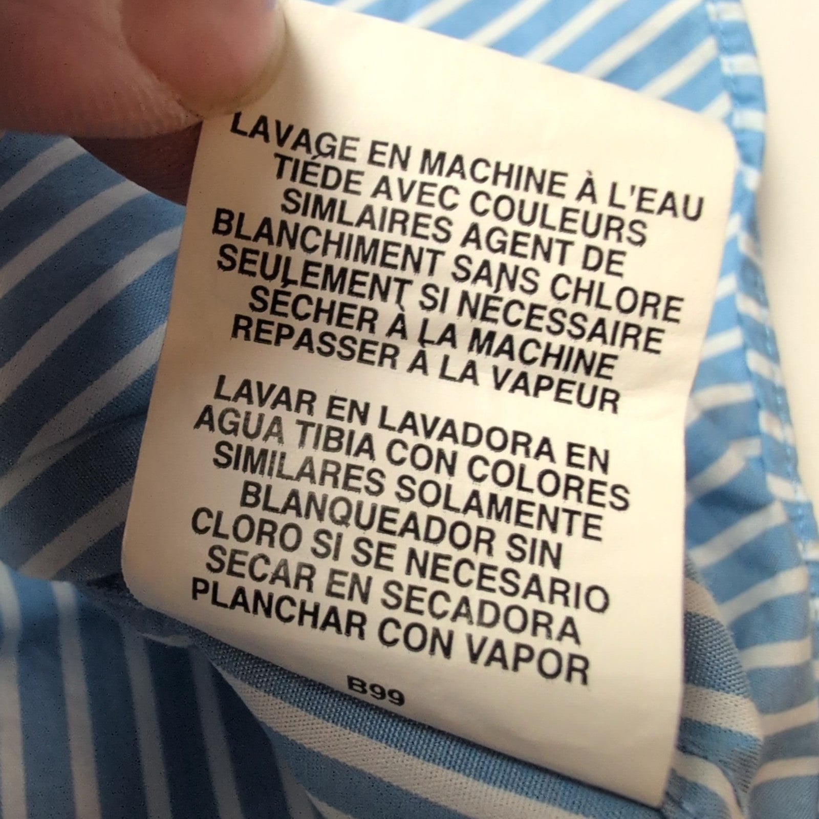 Chemise Tommy Hilfiger Homme Taille L Rayée Bleu Ciel Blanche Coton Paisley