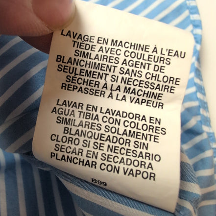 Chemise Tommy Hilfiger Homme Taille L Rayée Bleu Ciel Blanche Coton Paisley