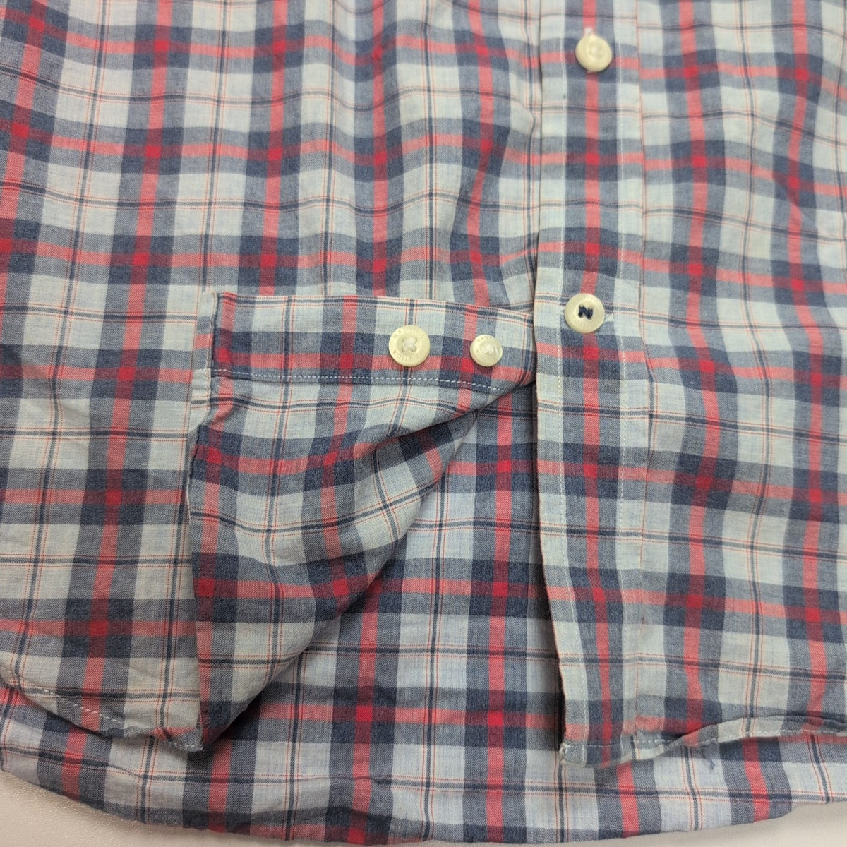 Chemise Nautica L Classic Fit Rouge Bleu Carreaux Coton Logo Manches longues