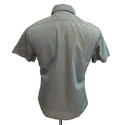 Chemise Express kaki unie S manches courtes coton 2 poches boutonnées