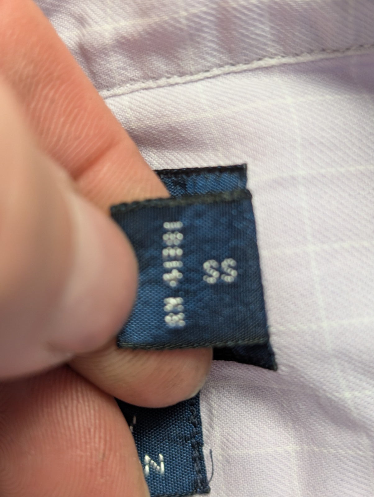 Chemise Polo Ralph Lauren Shirt L XL Andrew Lila Micro-Carreaux Col Mao Officier