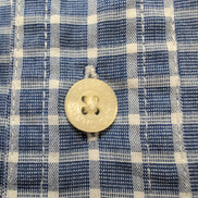Chemise Chaps bleu à petits carreaux manches courtes à poche taille M