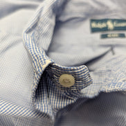 Chemise Polo Ralph Lauren Shirt L Custom Fit Rayée Bleu Blanc Button Down