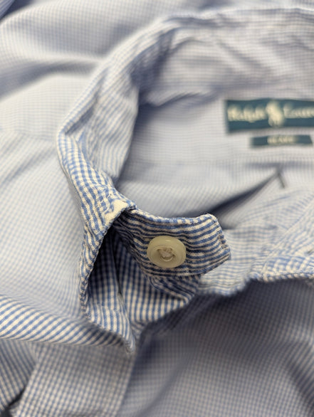 Chemise Polo Ralph Lauren Shirt L Custom Fit Rayée Bleu Blanc Button Down