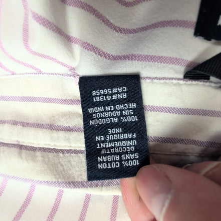 Chemise Chaps blanche à rayures lila taille L #53e