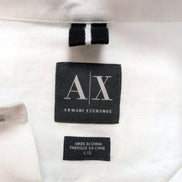 Chemise Armani Exchange LG 100% Lin Blanche 2 Poches Manches Retroussables