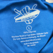 Tee-shirt anti-UV Beach Bros L Bleu UPF 50+ Surf Bain Neuf Étiquette