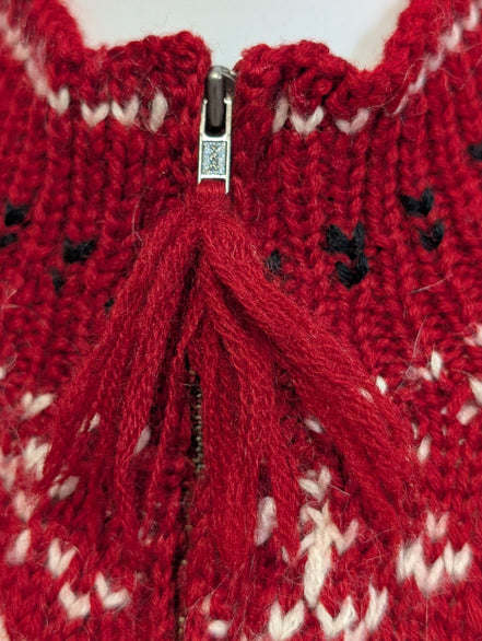 Pull LAUREN RALPH LAUREN Col Zippé FAIT MAIN 84% LAINE Motif flocon T. S Rare