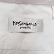 Chemise YVES SAINT LAURENT Blanc Uni Taille 39 M/L Logo Brodé Manches Longues