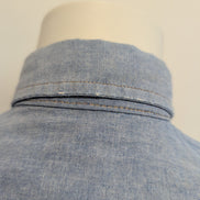Chemise Wrangler Edge Western M Bleu Jean Coton Boutons Pression Usée