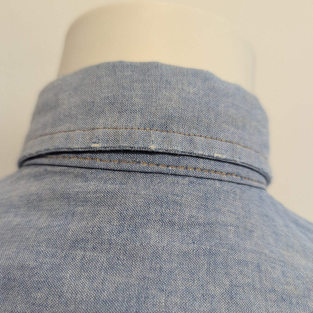 Chemise Wrangler Edge Western M Bleu Jean Coton Boutons Pression Usée
