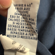 Chemise Ralph Lauren M bleu marine uni manches courtes logo rouge coton