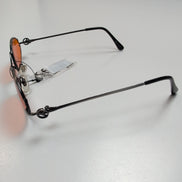 Lunettes de soleil Y2K Branches fines Acier brossé Déco Volant
