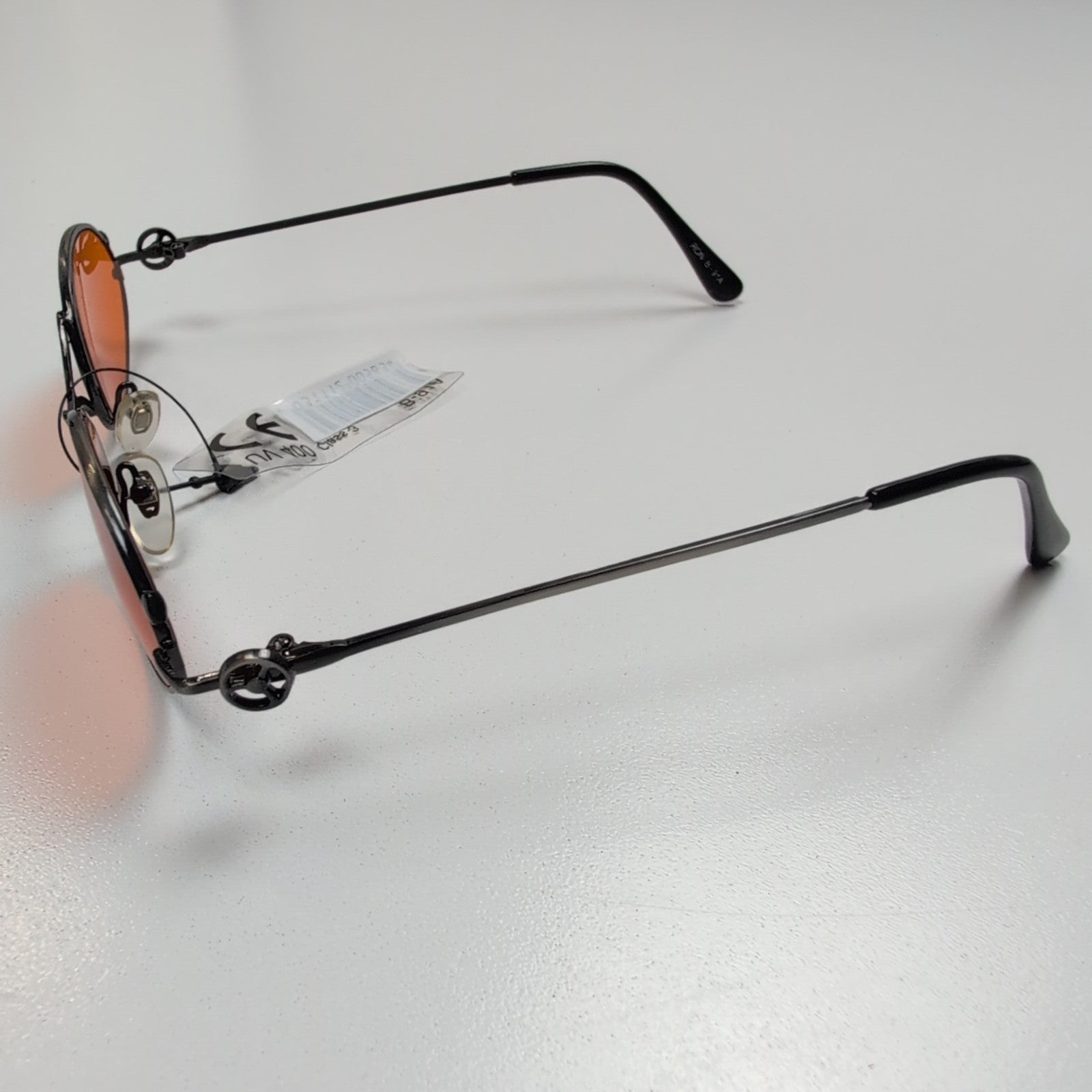 Lunettes de soleil Y2K Branches fines Acier brossé Déco Volant