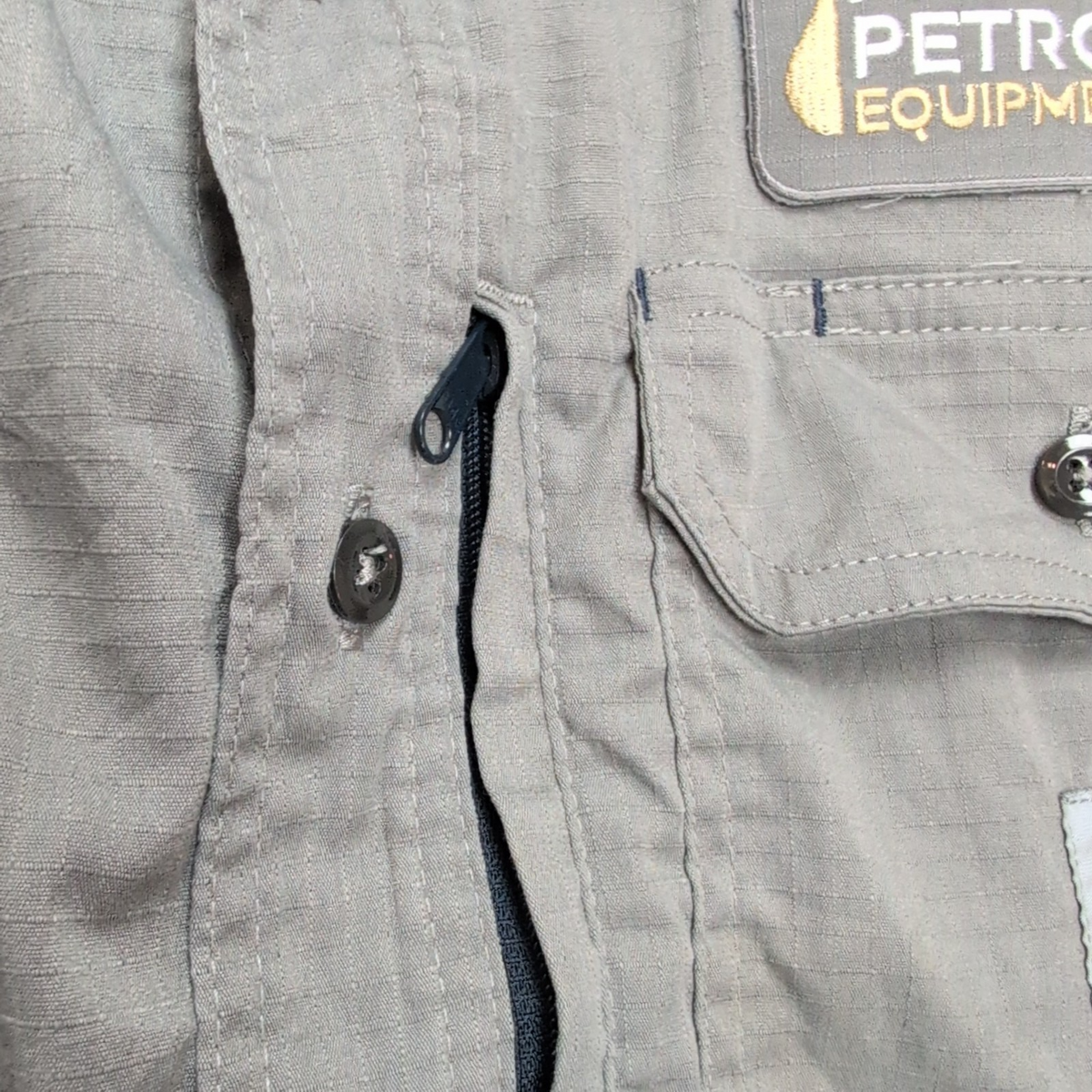 Chemise Carhartt L Grise Ripstop Manches Courtes Brodée 2 Poches stretch