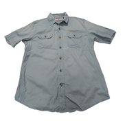 Chemise Wrangler bleu uni manches courtes taille M #99e