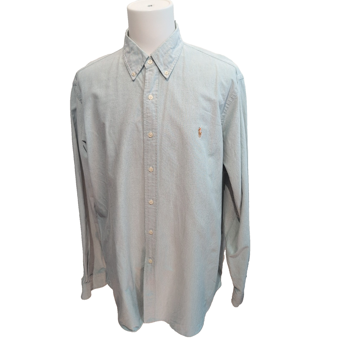 Chemise Ralph Lauren XXL Vert Pastel Oxford Logo Marron Grandes Tailles