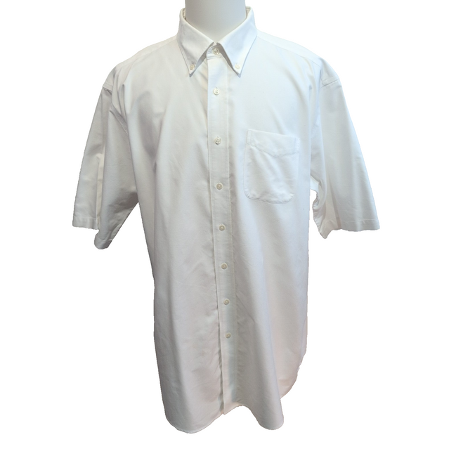 Chemise L.L. BEAN Homme XXL Blanche Manches Courtes Poche Wrinkle Free
