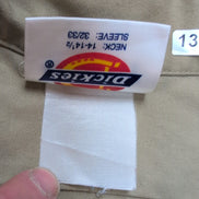 Chemise Dickies S / M Beige Crème 14.5 Coton Polyester Manches Longues