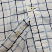 Nautica Chemise Vintage Blanche Carreaux Bleus Manches Longues Homme 3XL