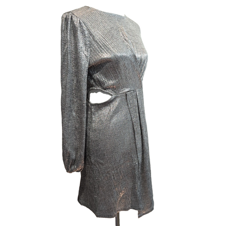 Robe Emilie.K Diane M Champagne Brillante Manches Longues Soirée NEA