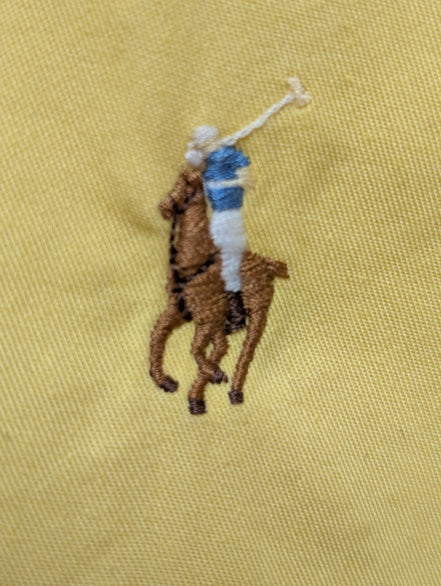 Chemise Polo Ralph Lauren Shirt M Blake Jaune Manches Courtes Button Down