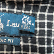 Chemise Ralph Lauren L Noire Carreaux Blancs Classic Fit Button Down Coton