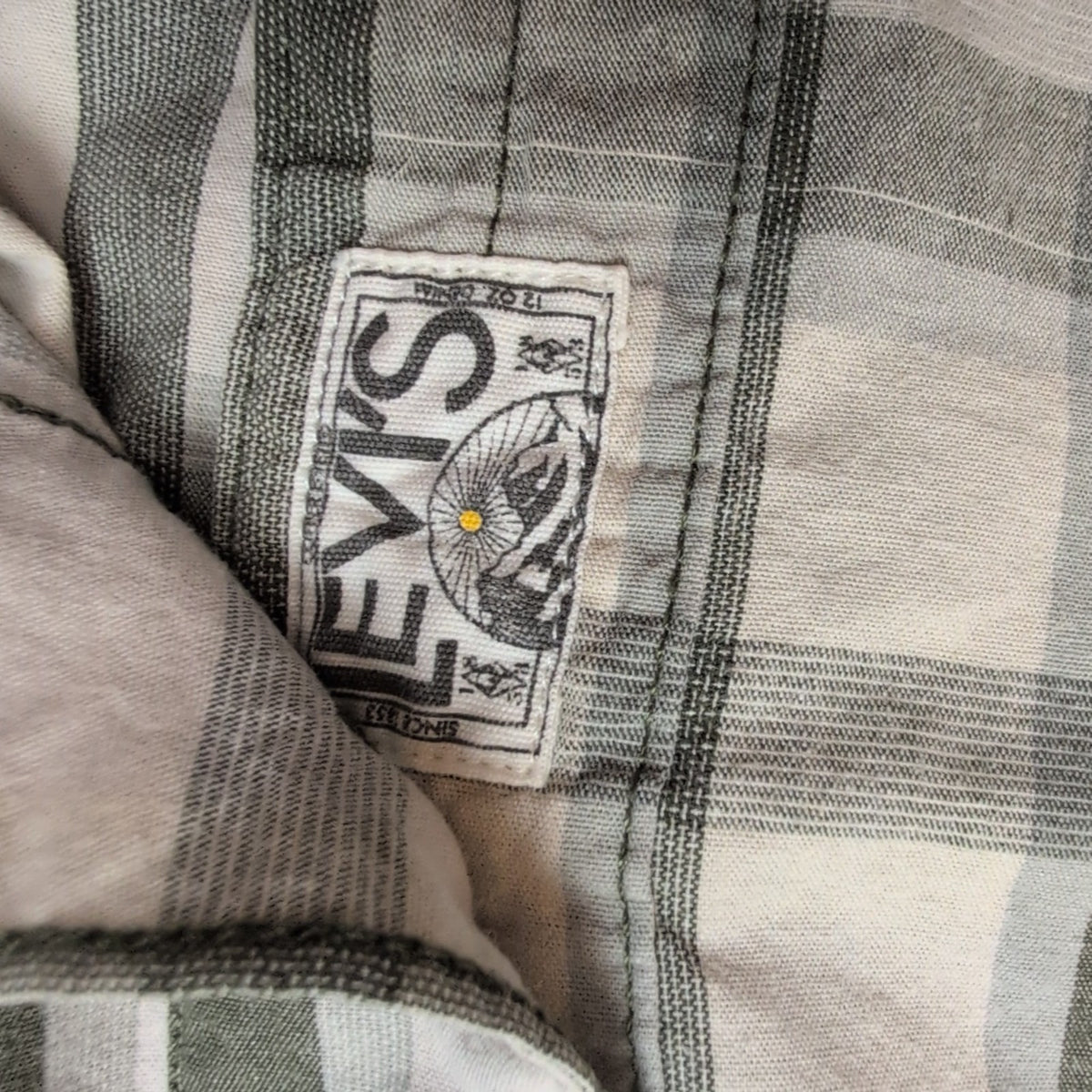 Chemise Levi’s Western S blanc cassé carreaux coton manches longues