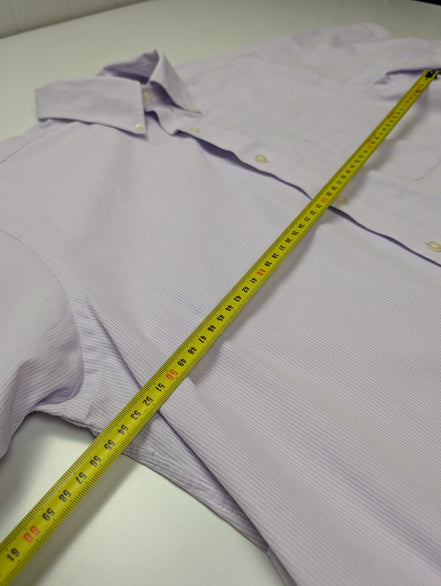 Chemise CHAPS lila violet uni manches courtes taille L Homme