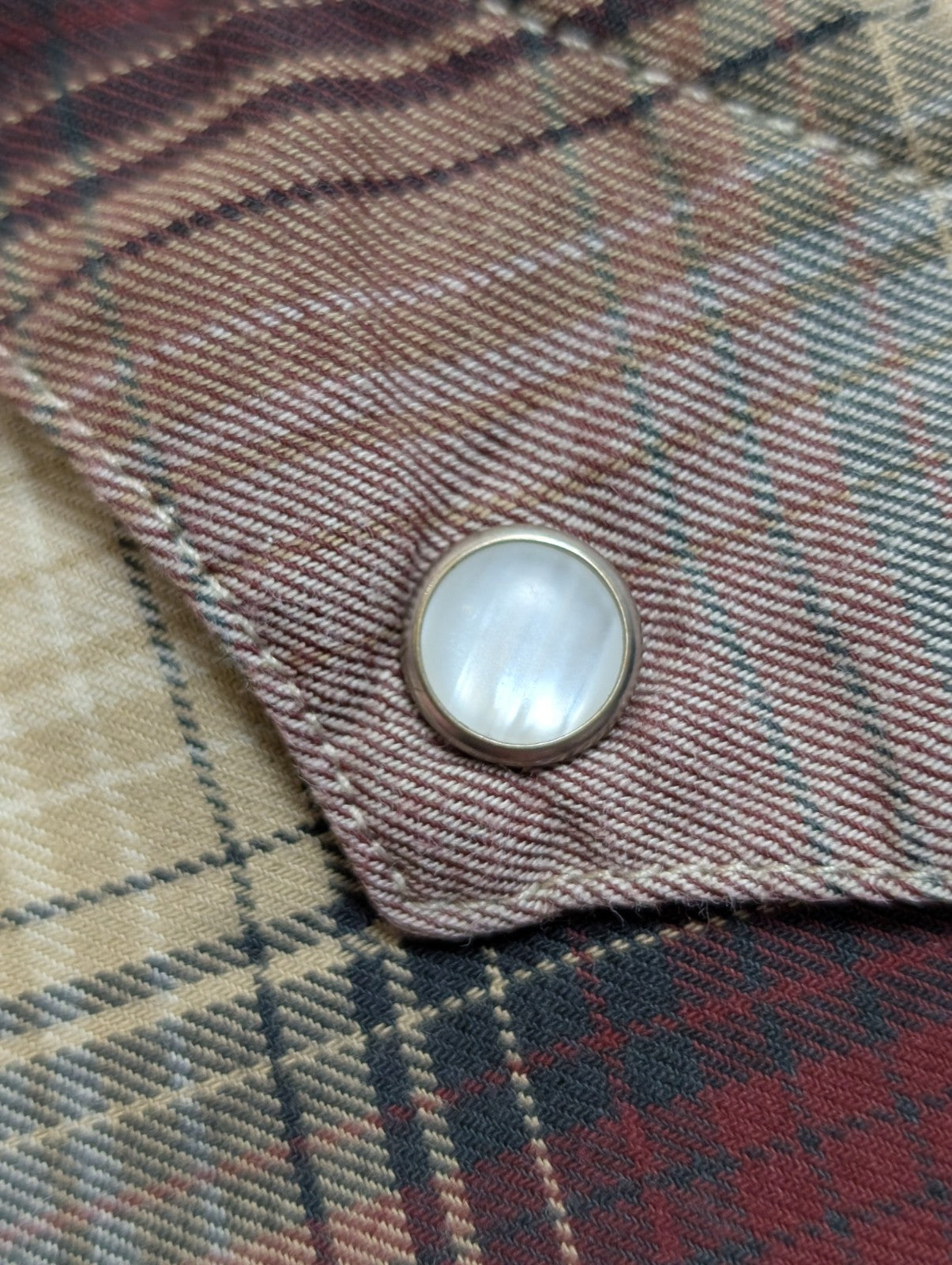 Chemise LEVI'S Western Carreaux Bordeaux et Crème Manches LonguesTaille M