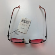Lunettes de soleil Cyber Y2K Verres Rouges Branches Fines Métal Noir Mat